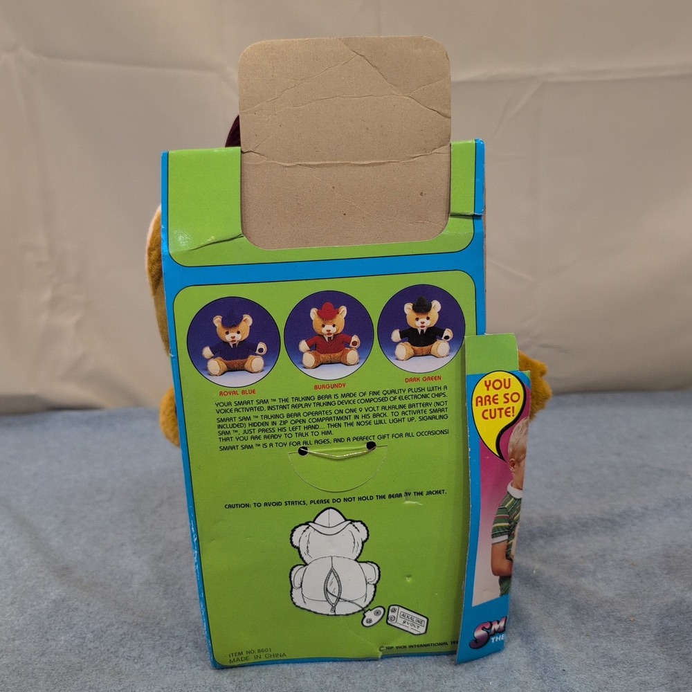 Smart Sam The Talking Bear Vintage Plush Burgundy Hip Yick International 8601 - Picture 4 of 5
